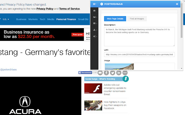 Postradamus  from Chrome web store to be run with OffiDocs Chromium online