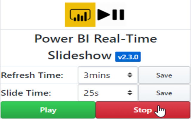 Power BI Real Time Slideshow  from Chrome web store to be run with OffiDocs Chromium online