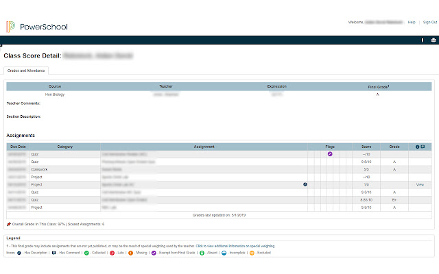 Powerschool Grades  from Chrome web store to be run with OffiDocs Chromium online