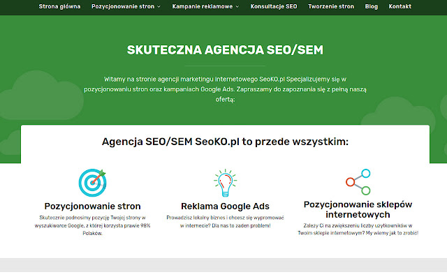 Pozycjonowanie stron SeoKO.pl  from Chrome web store to be run with OffiDocs Chromium online