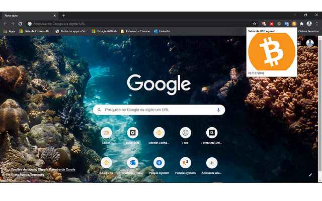 Preço do Bitcoin em Reais Brasil  from Chrome web store to be run with OffiDocs Chromium online