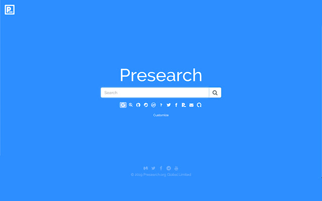 Presearch.com Search With Us  from Chrome web store to be run with OffiDocs Chromium online