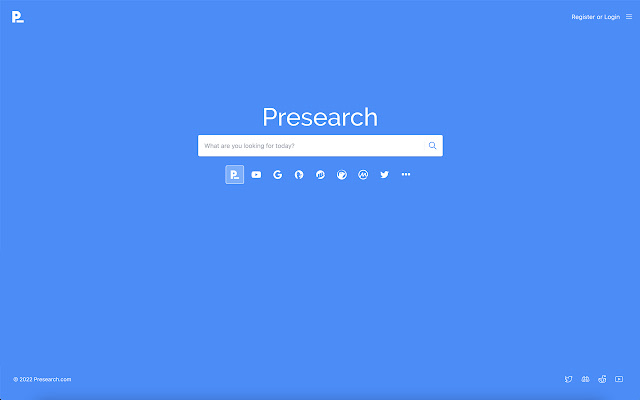 Presearch.com Start With Us  from Chrome web store to be run with OffiDocs Chromium online