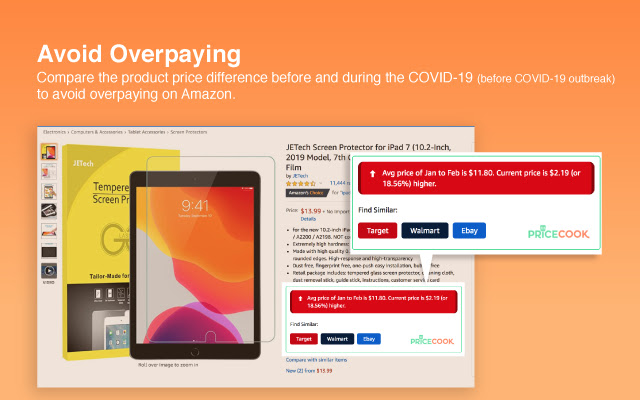 PriceCook Amazon Price Comparison  from Chrome web store to be run with OffiDocs Chromium online