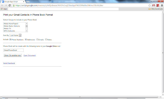 Print Gmail Contacts Phone Book  from Chrome web store to be run with OffiDocs Chromium online