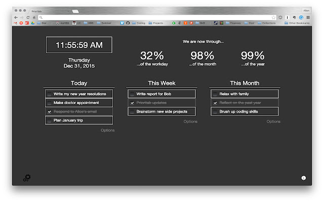 Prioritab  from Chrome web store to be run with OffiDocs Chromium online