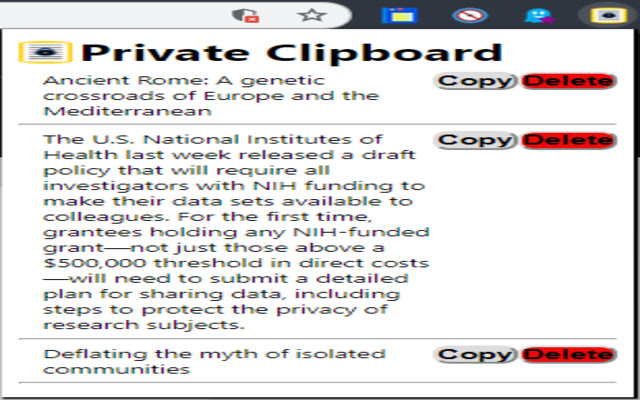 Private Clipboard  from Chrome web store to be run with OffiDocs Chromium online