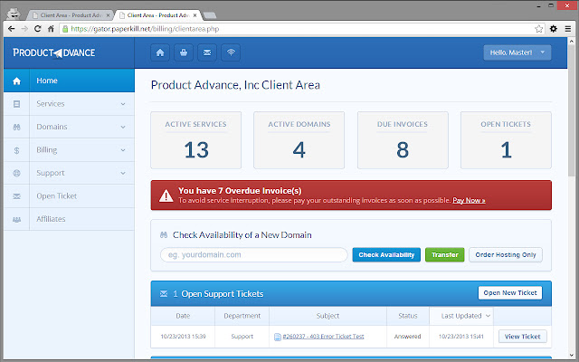 Product Advance Customer Portal  from Chrome web store to be run with OffiDocs Chromium online