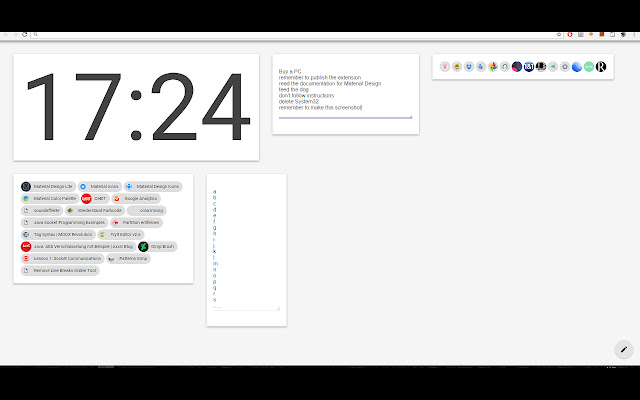 PRODUCTIVE New Tab Material Design  from Chrome web store to be run with OffiDocs Chromium online