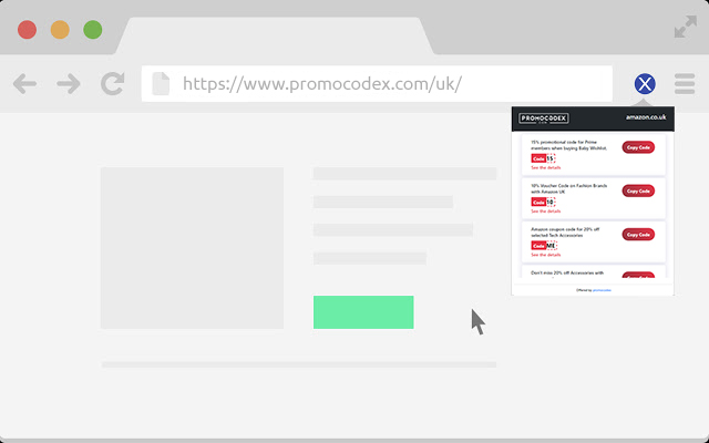 Promocodex UK  from Chrome web store to be run with OffiDocs Chromium online