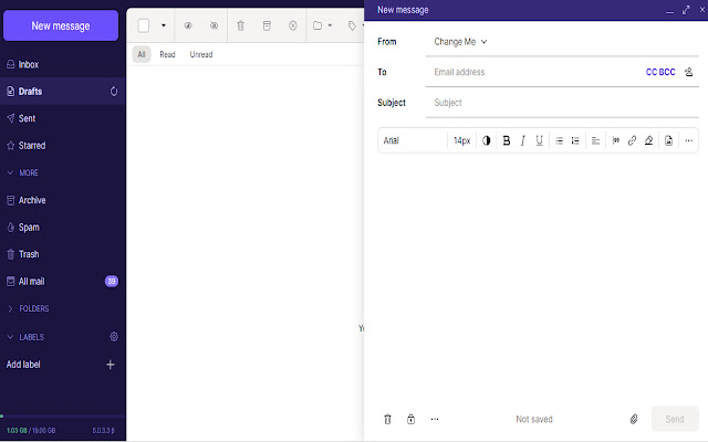 ProtonMail: No Default Sender  from Chrome web store to be run with OffiDocs Chromium online