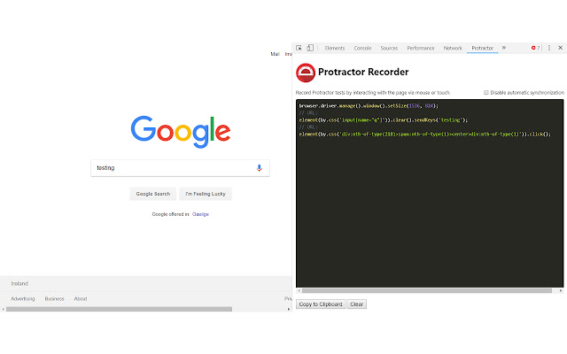 Protractor Recorder  from Chrome web store to be run with OffiDocs Chromium online