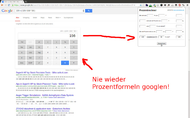 Prozentrechner  from Chrome web store to be run with OffiDocs Chromium online