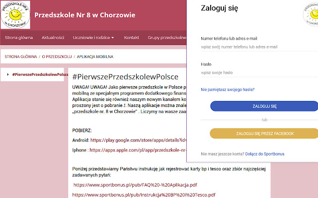 Przedszkole Nr 8 w Chorzowie  from Chrome web store to be run with OffiDocs Chromium online