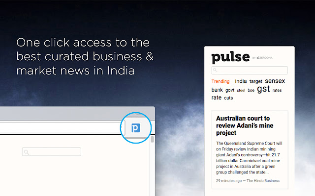 Pulse by Zerodha  from Chrome web store to be run with OffiDocs Chromium online