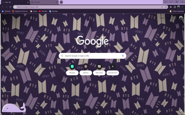 Purple BTS Logo Inspired Theme  from Chrome web store to be run with OffiDocs Chromium online