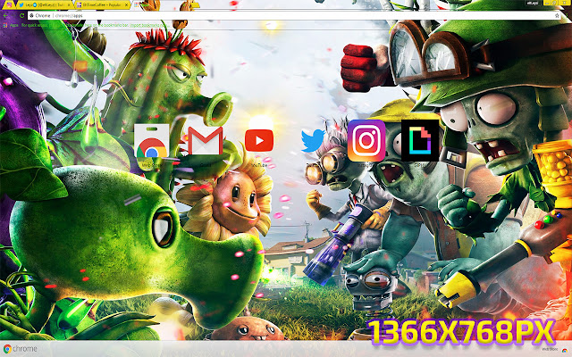 PVZ:GW Peashooter  Foot Soldier | 1366X768PX  from Chrome web store to be run with OffiDocs Chromium online