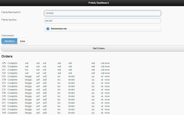 Pwinty Dashboard  from Chrome web store to be run with OffiDocs Chromium online