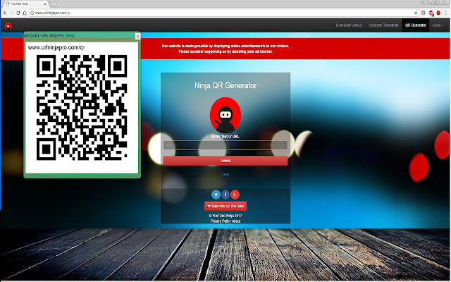 QRCoder URL Ninja Pro  from Chrome web store to be run with OffiDocs Chromium online