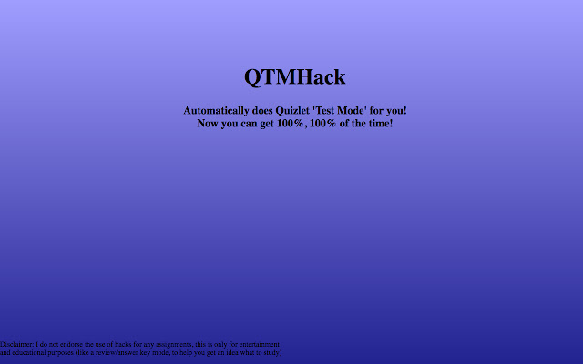 QTMHack  from Chrome web store to be run with OffiDocs Chromium online