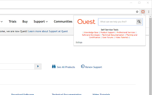 Quest Search KB  from Chrome web store to be run with OffiDocs Chromium online