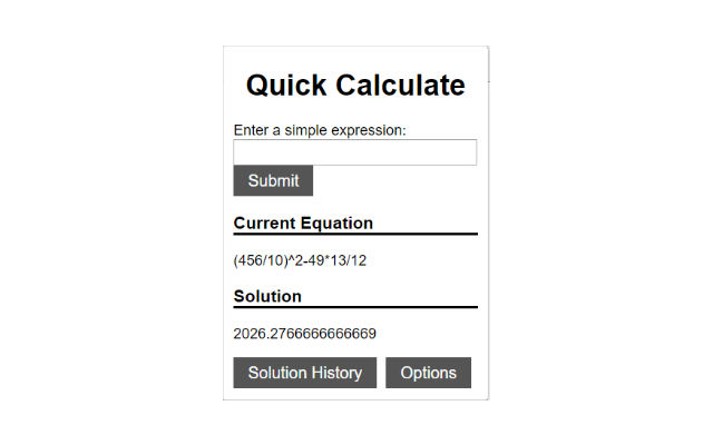 Quick Calculate  from Chrome web store to be run with OffiDocs Chromium online