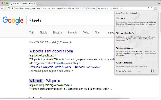 Quickiepedia  from Chrome web store to be run with OffiDocs Chromium online