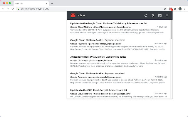 Quick Look Inbox for Gmail  from Chrome web store to be run with OffiDocs Chromium online