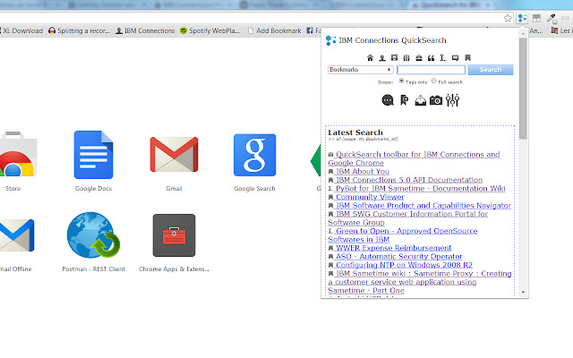 QuickSearch for IBM Connections Cloud  from Chrome web store to be run with OffiDocs Chromium online