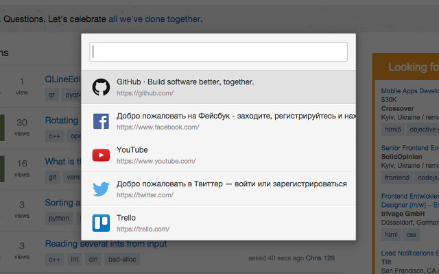 Quick Tab Switcher  from Chrome web store to be run with OffiDocs Chromium online