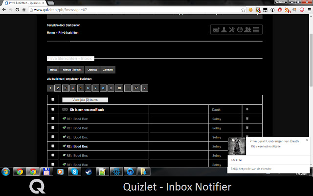 Quizlet.nl Inbox Notifier  from Chrome web store to be run with OffiDocs Chromium online