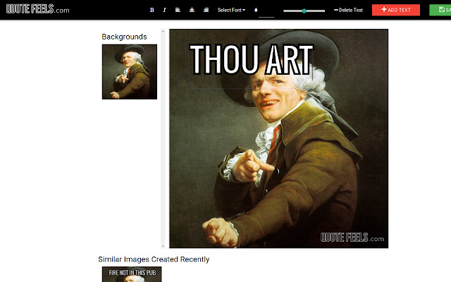 QuoteFeels Meme Generator  from Chrome web store to be run with OffiDocs Chromium online