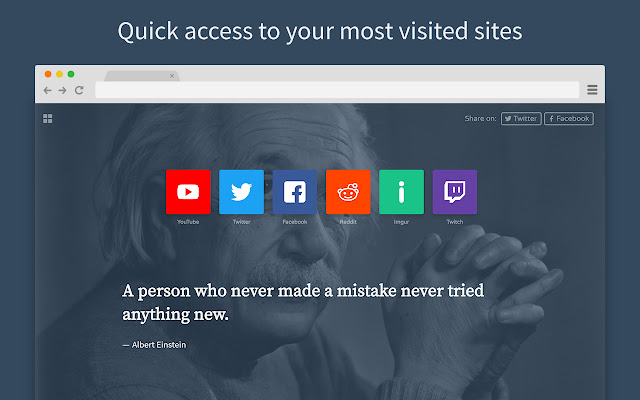 Quotes New Tab  from Chrome web store to be run with OffiDocs Chromium online