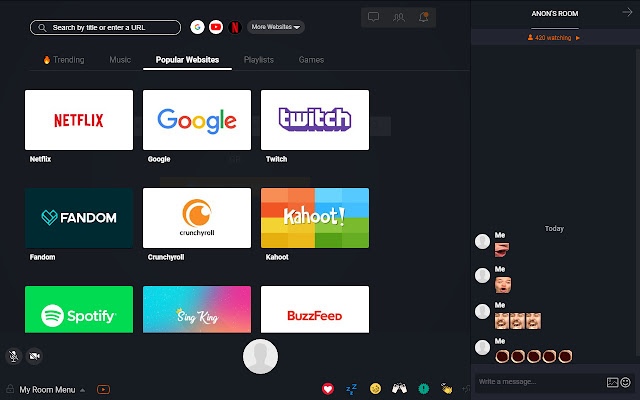 Rabb.it with Twitch Emotes  from Chrome web store to be run with OffiDocs Chromium online