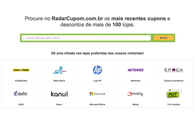 RadarCupom.com.br  from Chrome web store to be run with OffiDocs Chromium online
