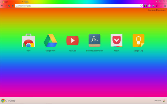 El tema Rainbow de la tienda web de Chrome se ejecutará con OffiDocs Chromium en línea