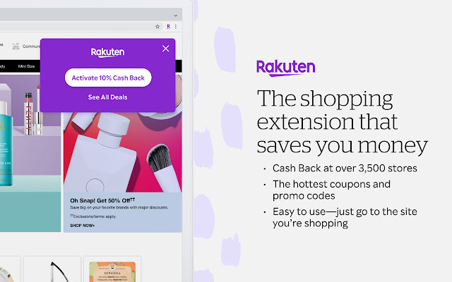 Rakuten: Get Cash Back For Shopping  from Chrome web store to be run with OffiDocs Chromium online