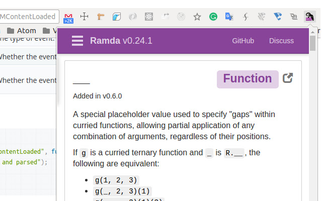 Ramda Docs  from Chrome web store to be run with OffiDocs Chromium online