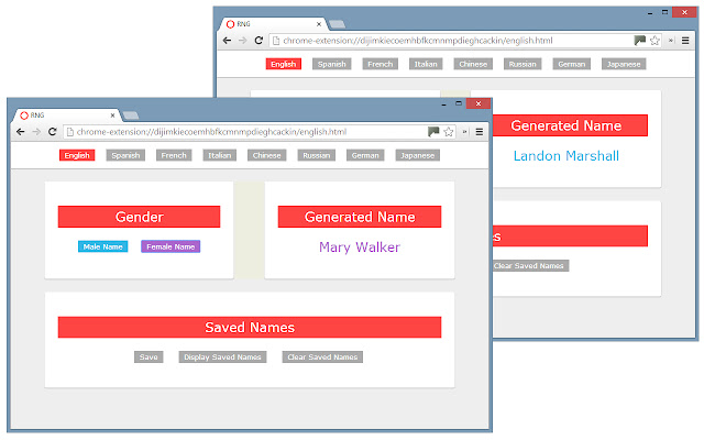 Random Name Generator  from Chrome web store to be run with OffiDocs Chromium online