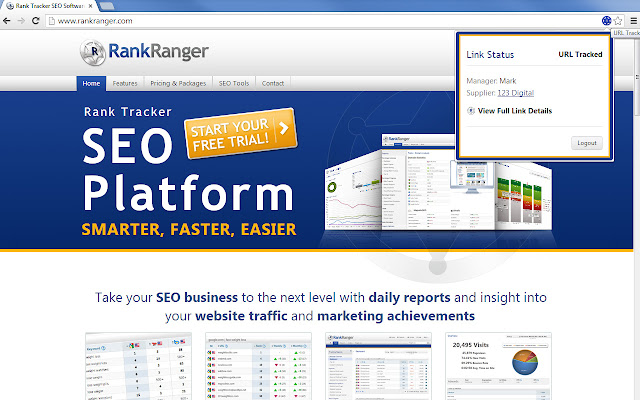 Rank Ranger Link Tracker  from Chrome web store to be run with OffiDocs Chromium online