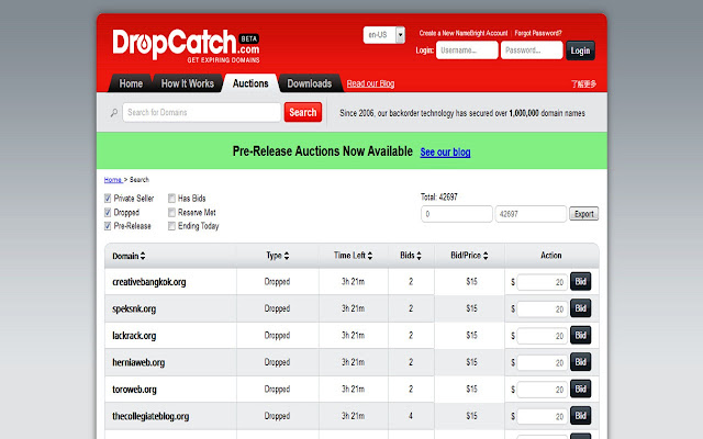 RB DropCatch Exporter  from Chrome web store to be run with OffiDocs Chromium online