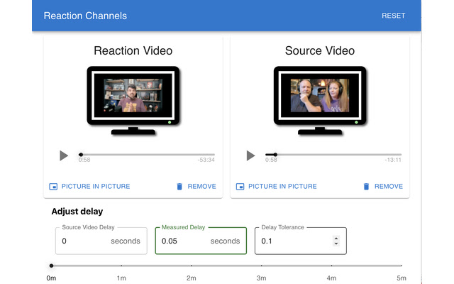 Reaction Channels Extension  from Chrome web store to be run with OffiDocs Chromium online