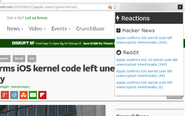 Reactions  from Chrome web store to be run with OffiDocs Chromium online