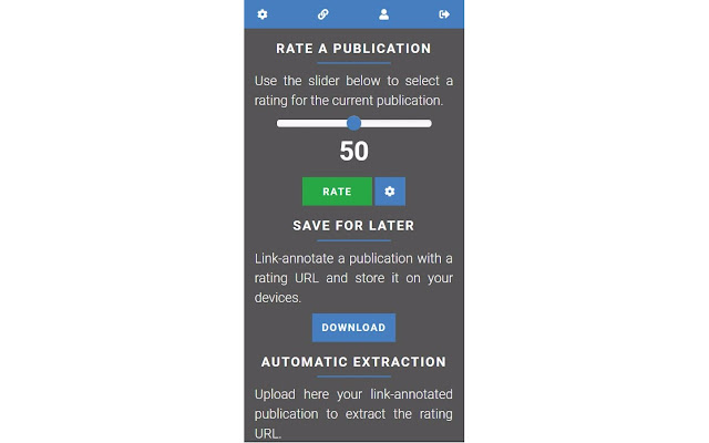 Readersourcing 2.0: RS_Rate  from Chrome web store to be run with OffiDocs Chromium online