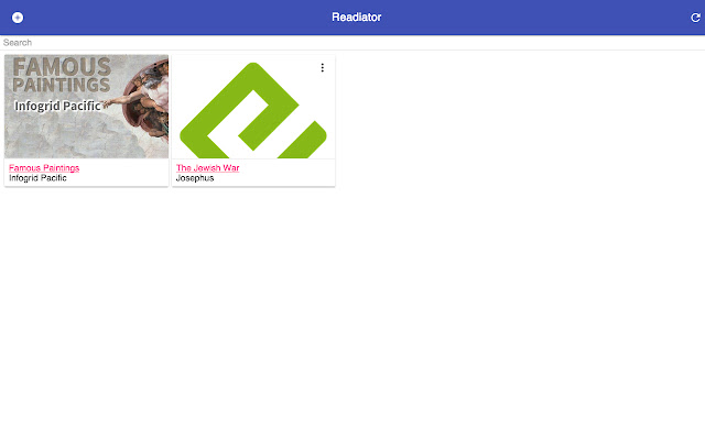 Readiator EPUB Reader  from Chrome web store to be run with OffiDocs Chromium online