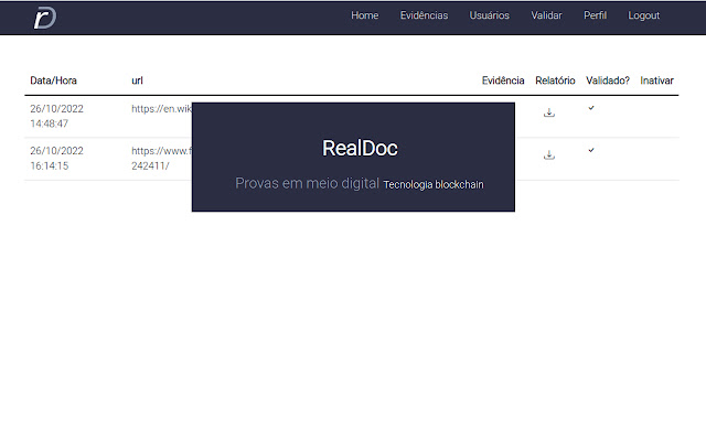 RealDoc Captura de Evidências  from Chrome web store to be run with OffiDocs Chromium online