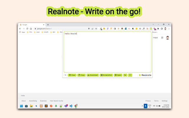 Realnote  from Chrome web store to be run with OffiDocs Chromium online