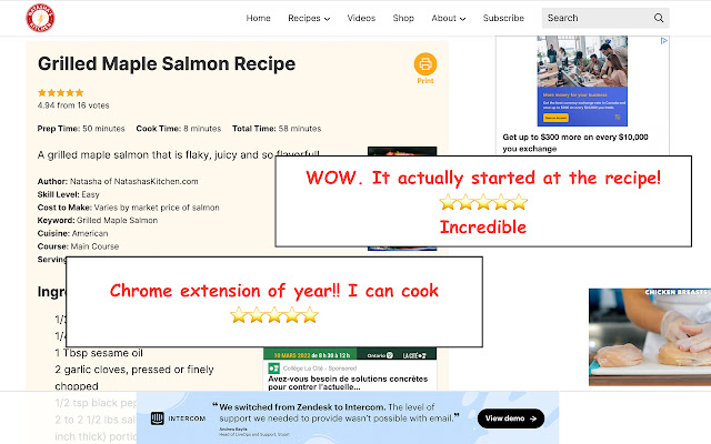 Recipe Box  from Chrome web store to be run with OffiDocs Chromium online