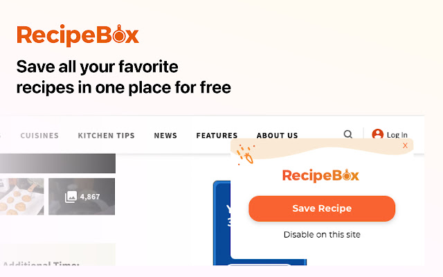 RecipeBox – Save Your Recipes!  from Chrome web store to be run with OffiDocs Chromium online