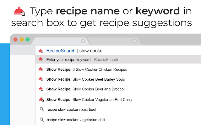 Recipe Search  from Chrome web store to be run with OffiDocs Chromium online